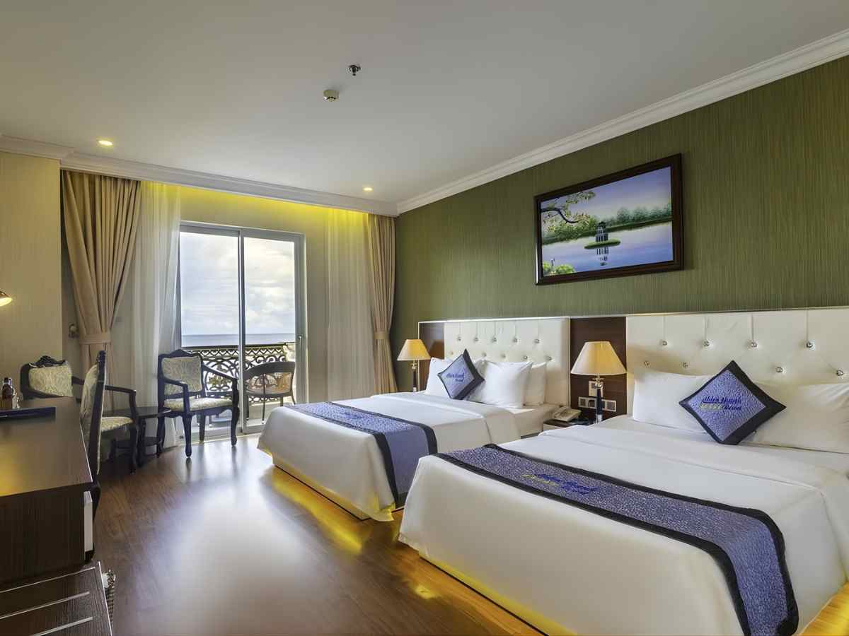 Phòng nghỉ Thiên Thanh Resort Phú Quốc rộng rãi, phù hợp gia đình và nhóm khách.
