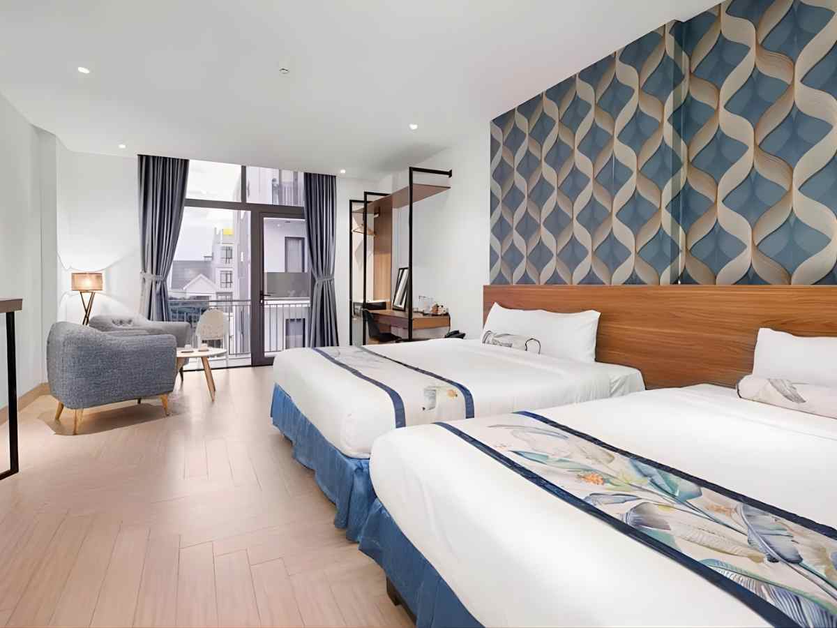 Phòng nghỉ L’Essenza Hotel Phú Quốc bố trí gọn gàng, tối ưu cảm giác lưu trú.