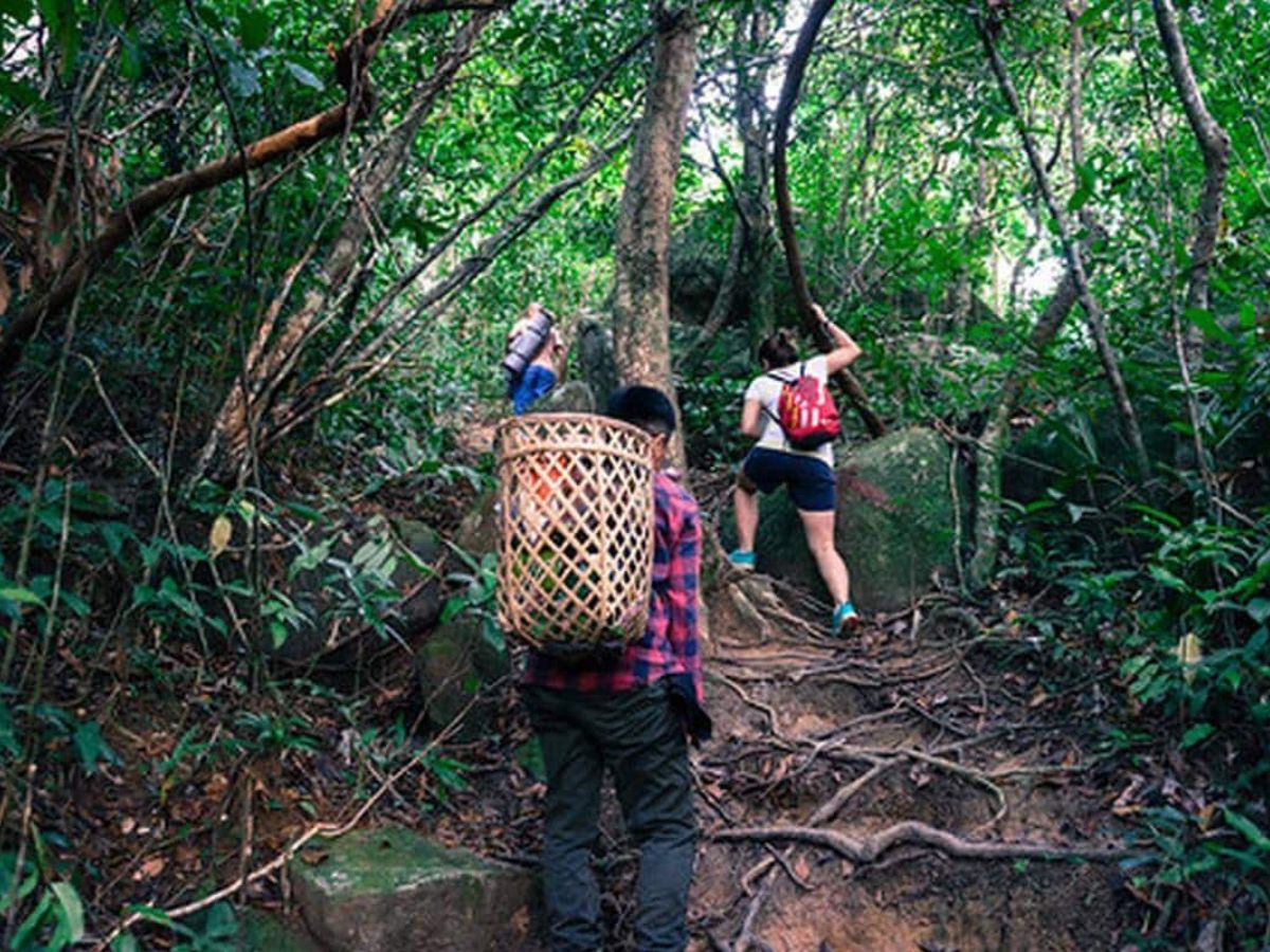Cung đường trekking Ma Thiên Lãnh từ khu vực Bãi Bàng, men theo lối mòn xuyên rừng.