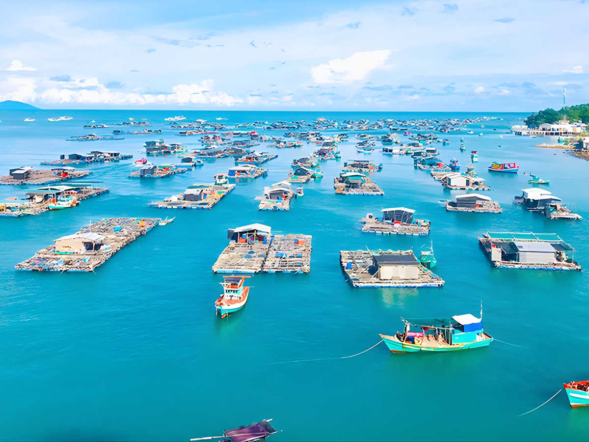 Đi tàu gỗ ra đảo Bà Lụa cũng là trải nghiệm hết sức thú vị.