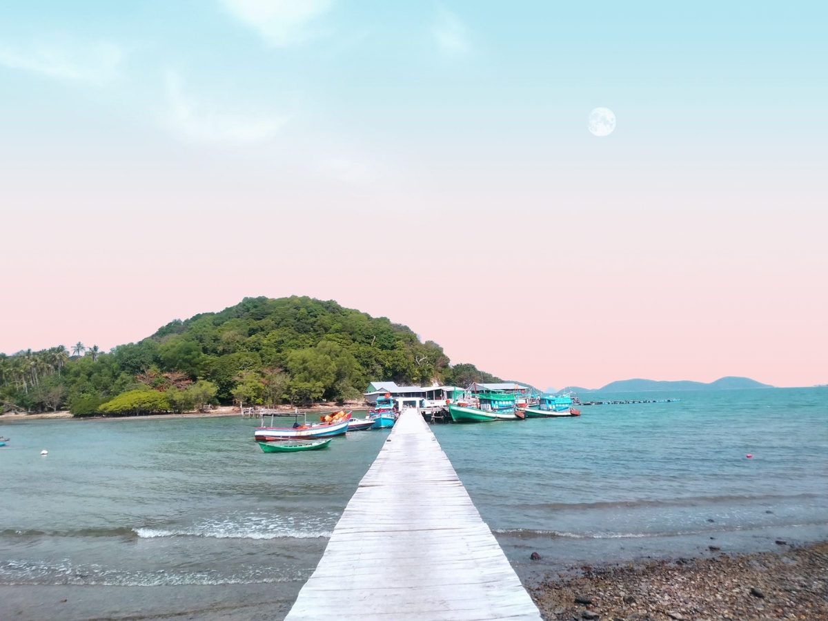 Khung cảnh mộc mạc, yên bình tại đảo Bà Lụa.