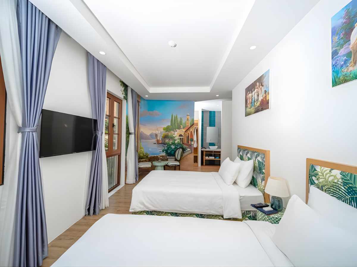 Hệ thống phòng tại Cybele Sunset Hotel Phu Quoc được bố trí đa dạng với Standard, Deluxe và Family.