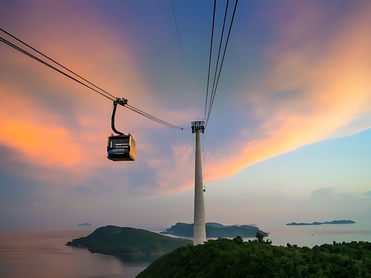 Cáp treo Hòn Thơm ngắm bình minh và nhiều góc chụp