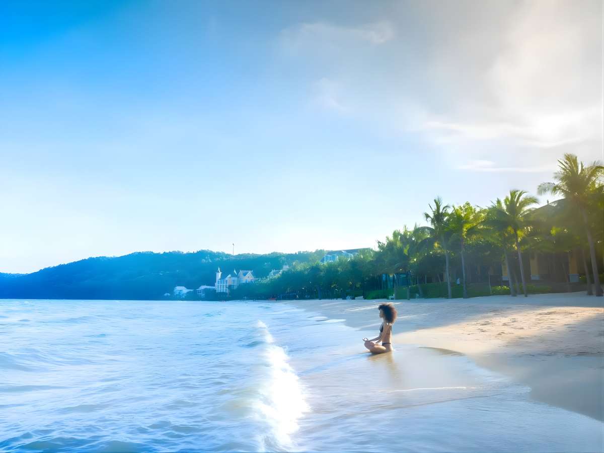 Hoạt động phổ biến tại bãi Kem là tắm biển và đi dạo trên bờ cát trắng mịn