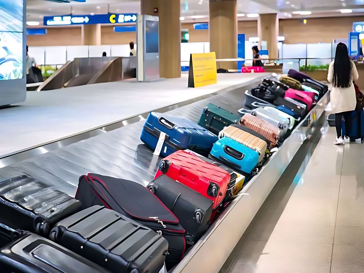 Du khách nhận hành lý và đổi tiền tại sân bay. 