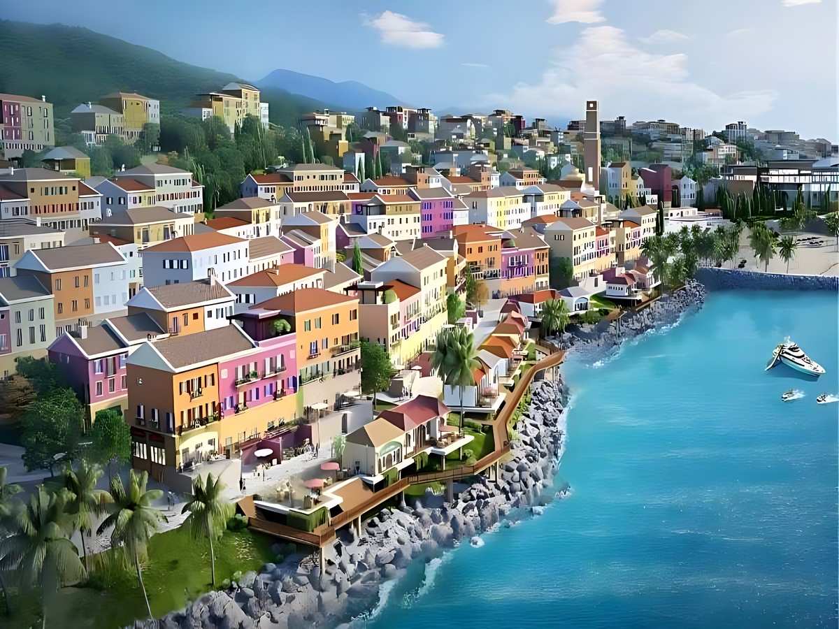 Du khách nghỉ dưỡng tại khu resort hiện đại gần biển.