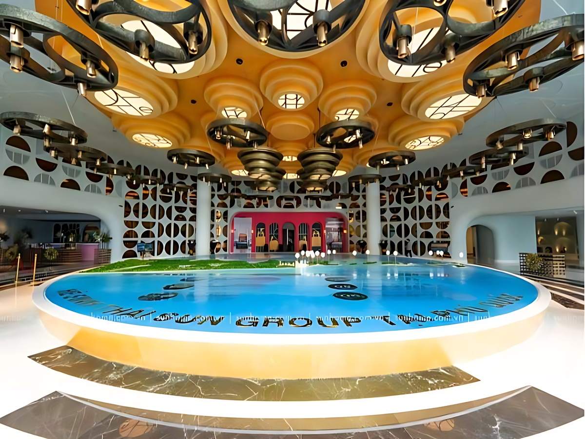 Travelers experiencing Mediterranean-inspired architecture in southern Phu Quoc.