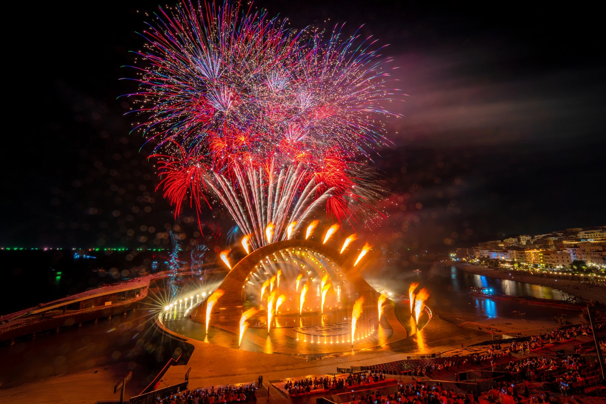 Spectacular fireworks displays at Sunset Town