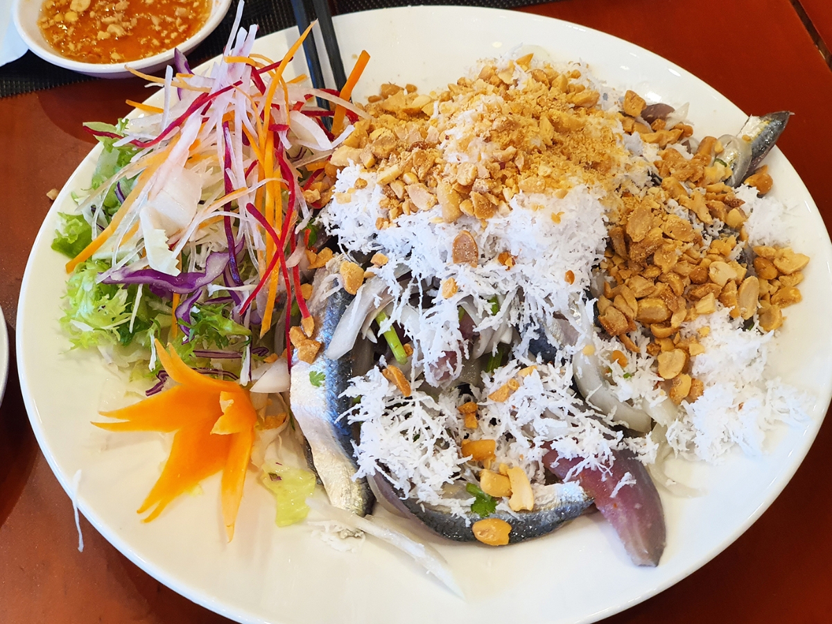 Enjoy the famous herring salad specialty.