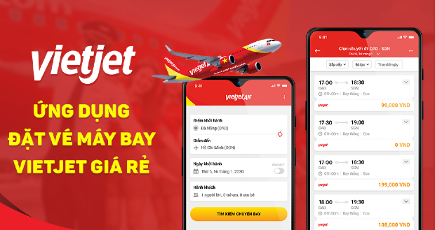 Ứng dụng chính thức Vietjet Air. 
