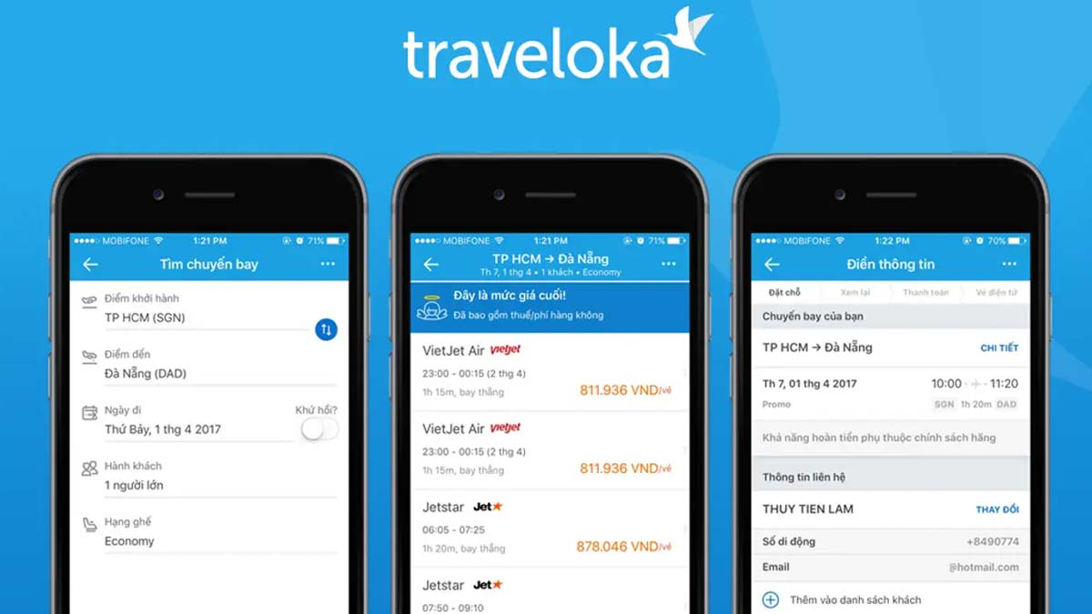 App Traveloka phát triển mô hình đa dịch vụ.