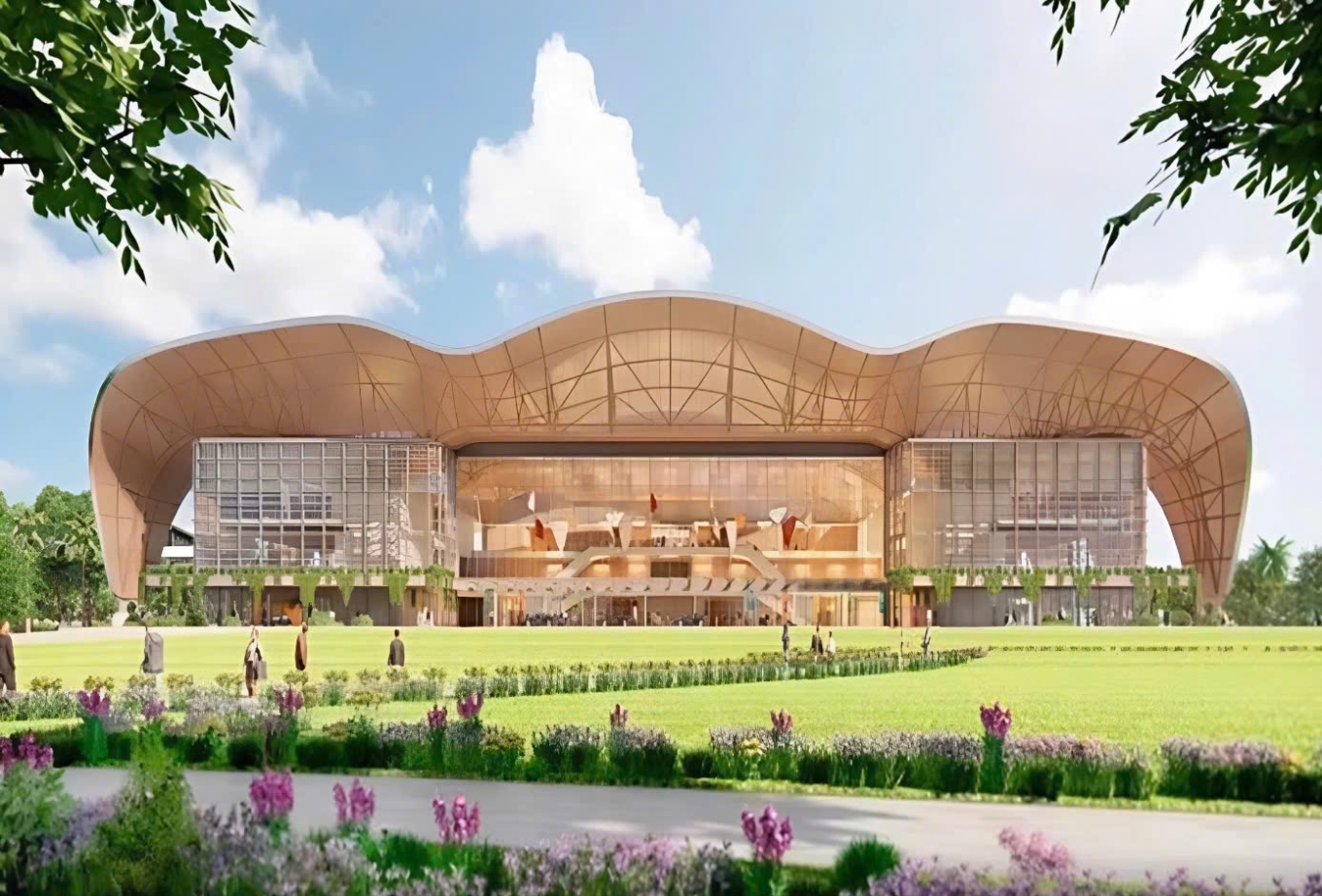 Phối cảnh Trung tâm hội nghị và triển lãm phục vụ Hội nghị APEC 2027 tại Phú Quốc.