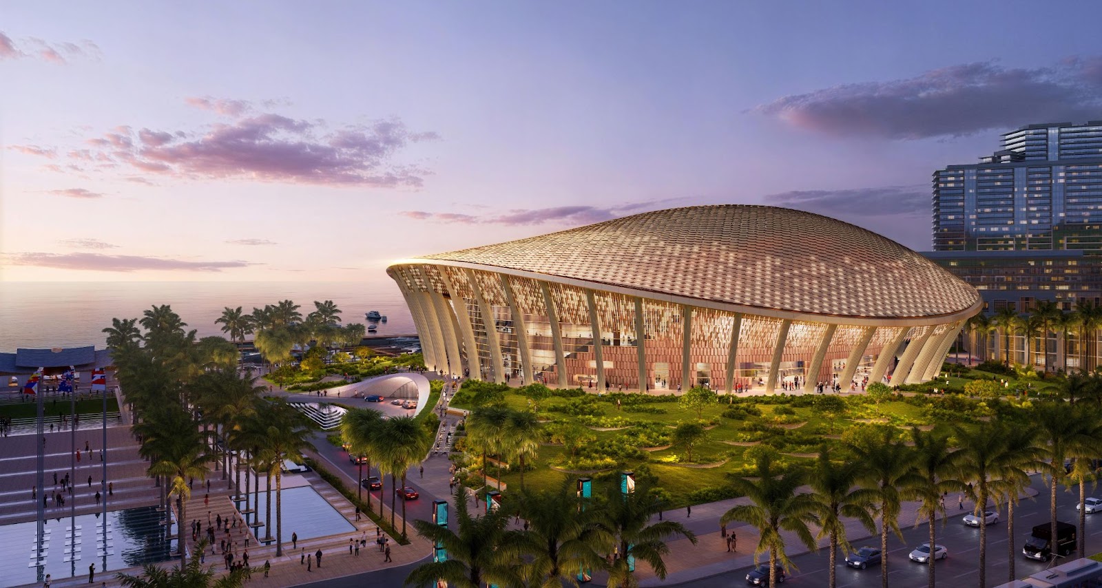  Nhà biểu diễn đa năng với phần mái lấy cảm hứng từ vảy rồng cùng 50 cột trụ, gợi nhắc truyền thuyết Con Rồng cháu Tiên của Việt Nam