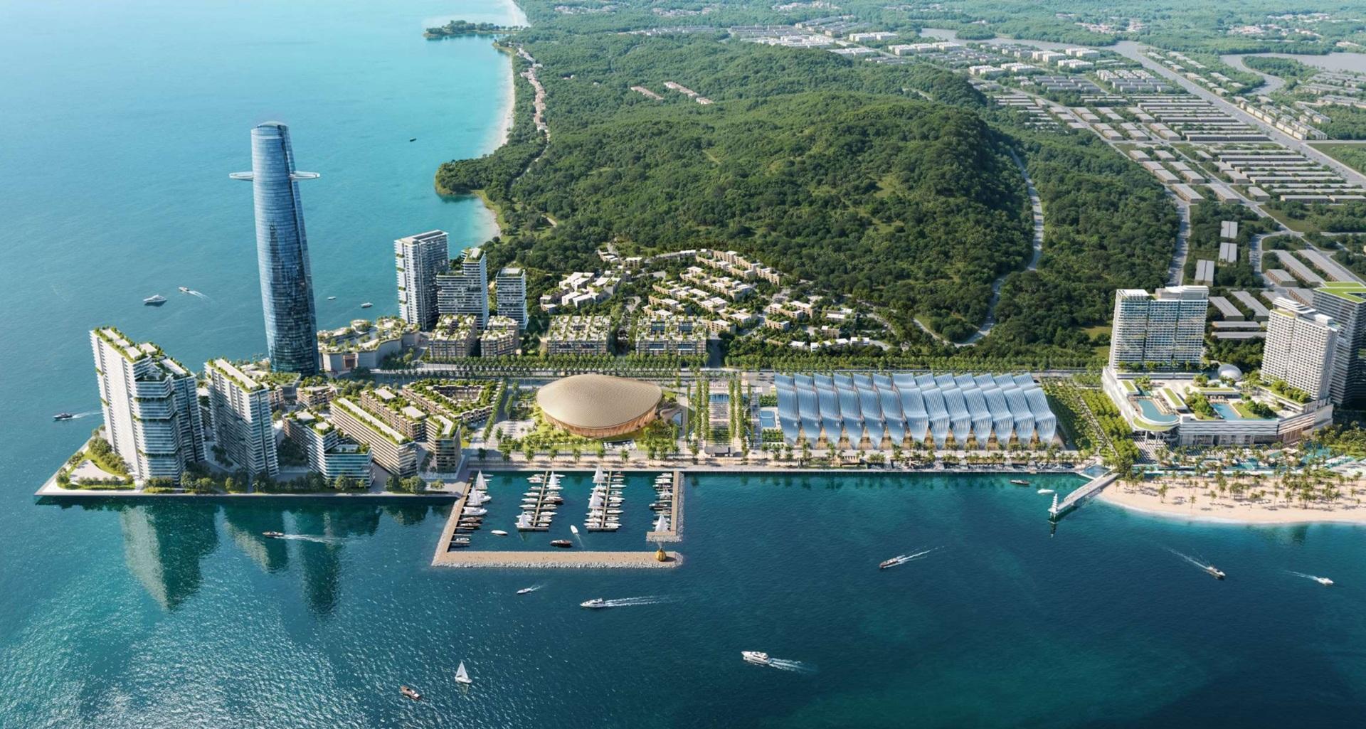 Phối cảnh cụm dự án phục vụ APEC 2027 đang được Sun Group cấp tập triển khai tại Phú Quốc Phối cảnh cụm dự án phục vụ APEC 2027 đang được Sun Group cấp tập triển khai tại Phú Quốc